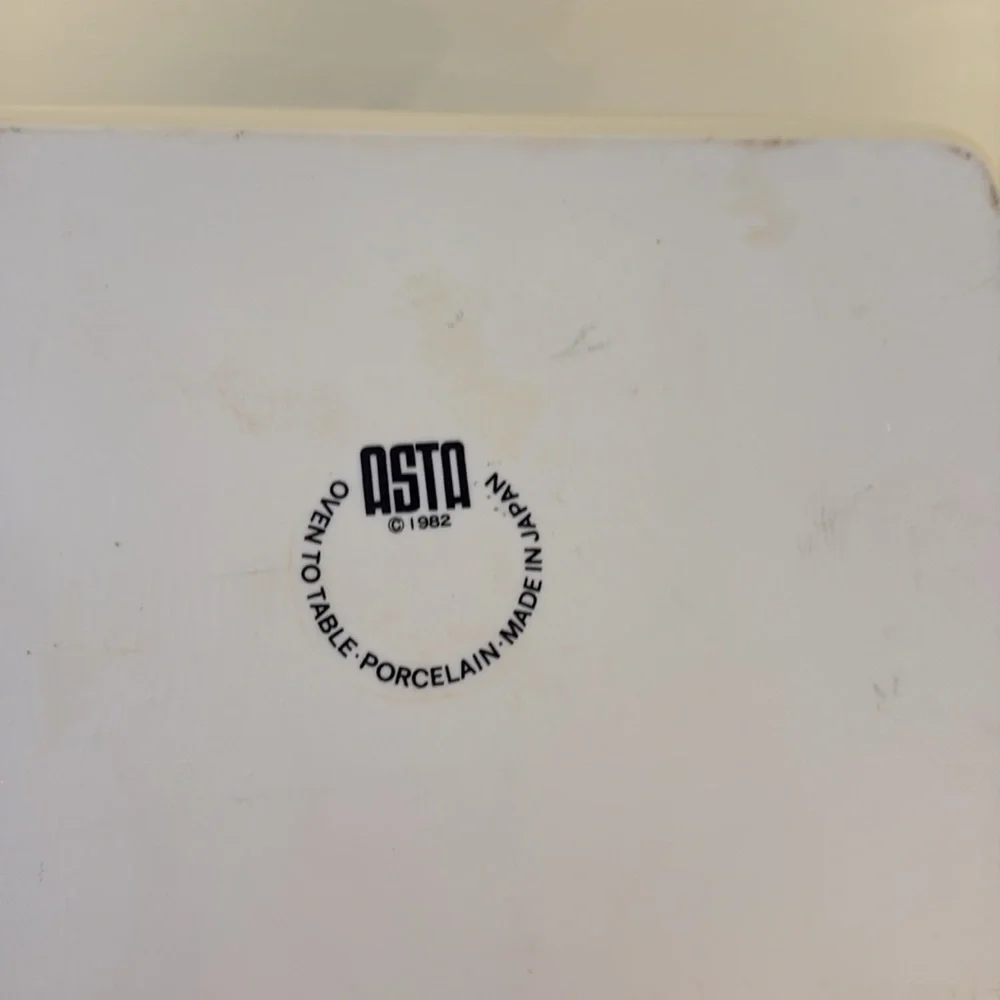 Vintage ASTA 1982 Porcelain Rectangular Baker Dish